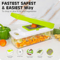 12 in 1 Multipurpose Vegetable & Fruit Chopper – Food Grade Unbreakable Body with Grater, Peeler, Slicer, Dicer, Easy-Clean Push Button – Kitchen Cutter Tool